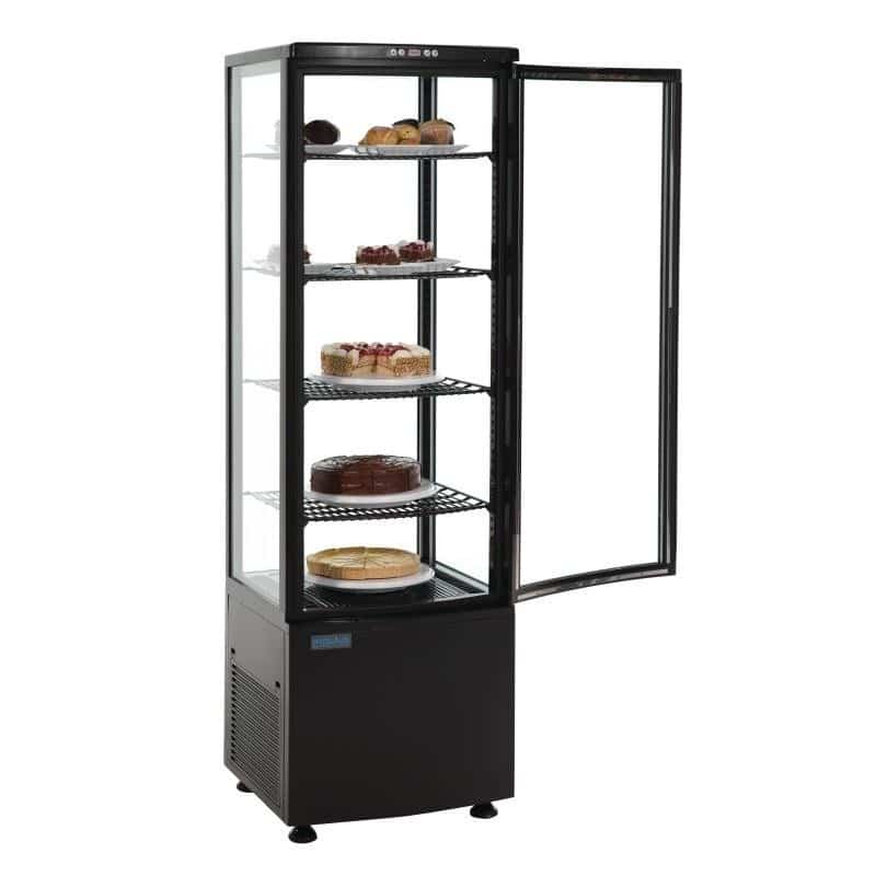 Commercial White Upright Refrigerated Cake Dessert Display Case Freezer For  Bakery