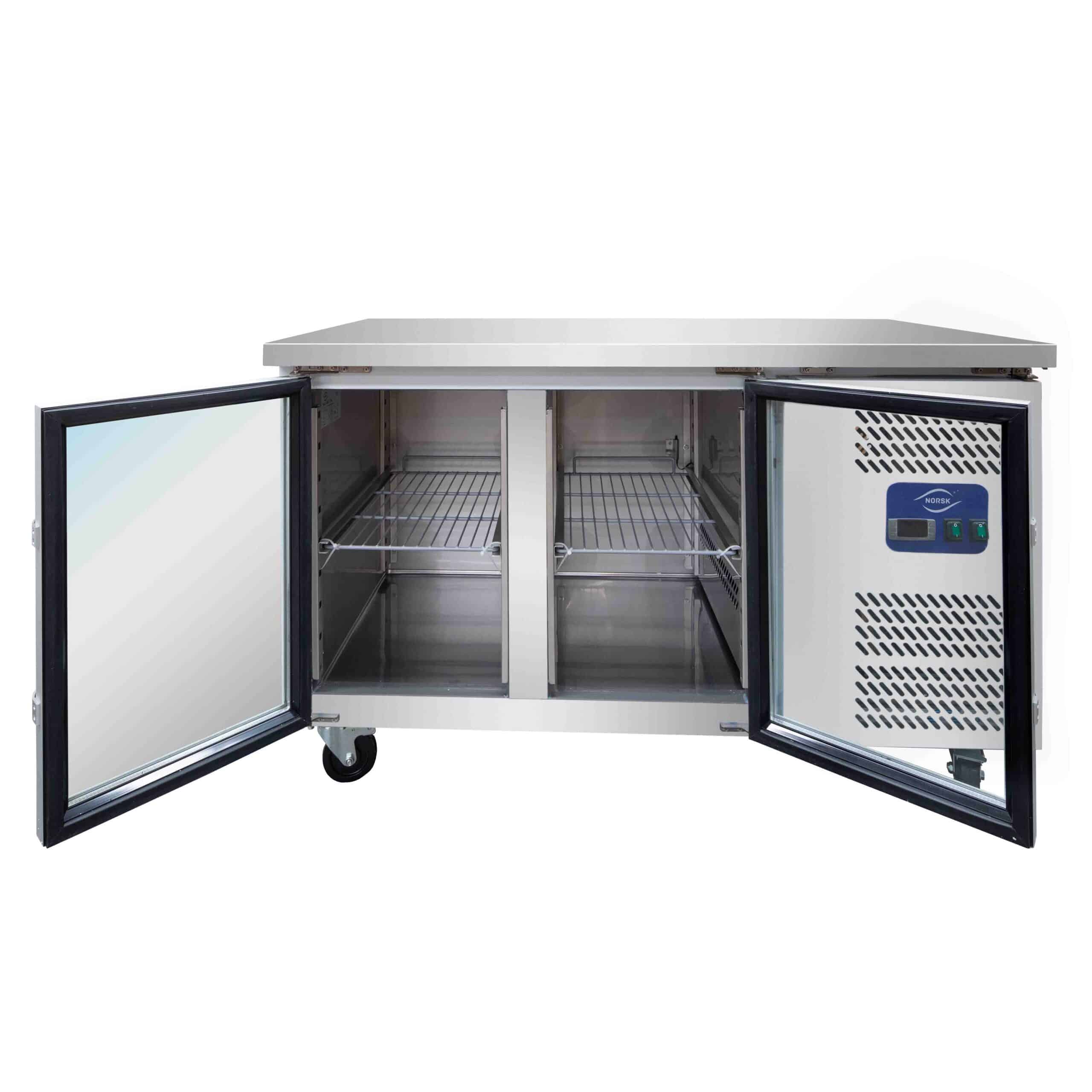 2 door store glass fridge