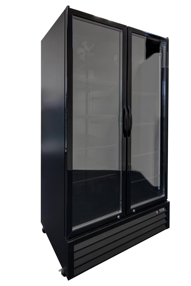 All Black Energy Efficient Glass Door Display Fridge