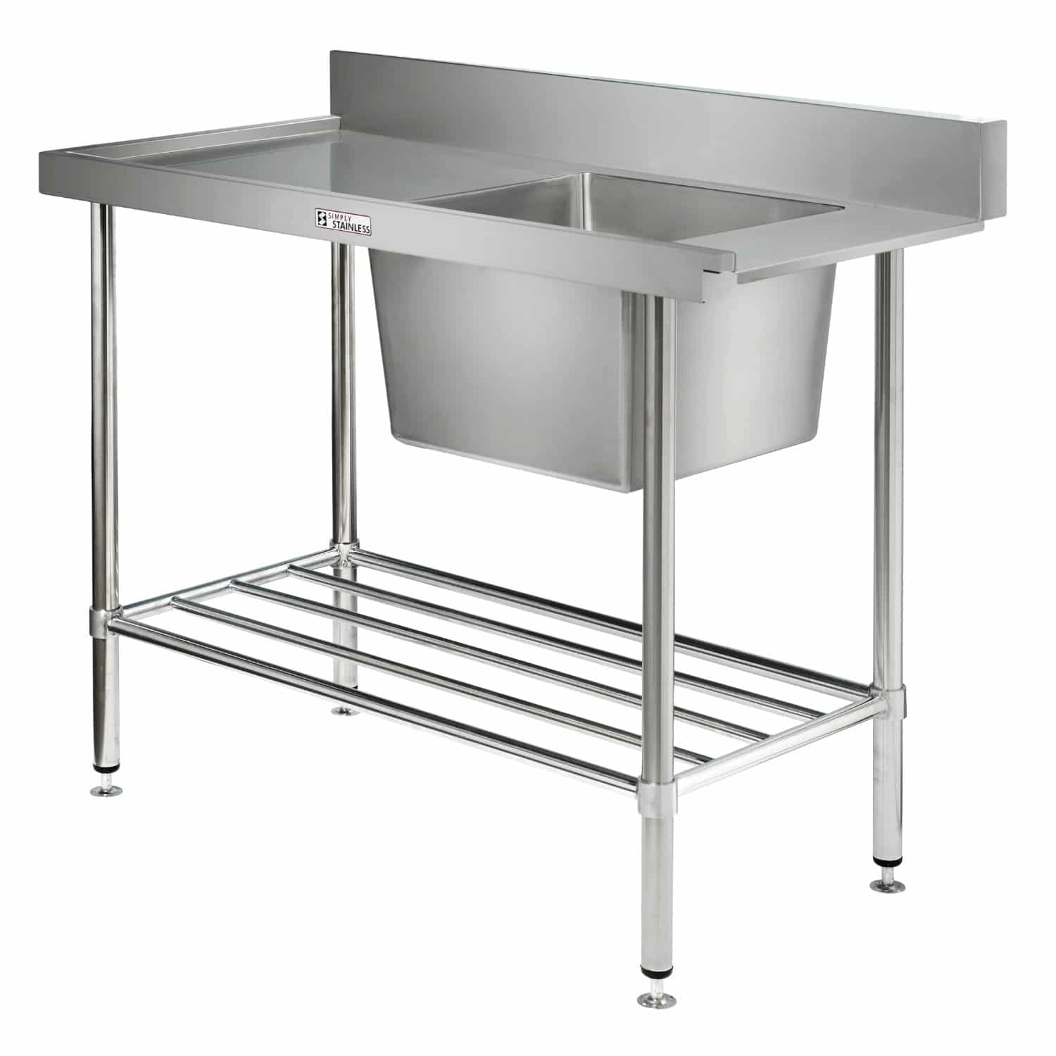 Simply Stainless dishwasher inlet and outlet benches and sinks